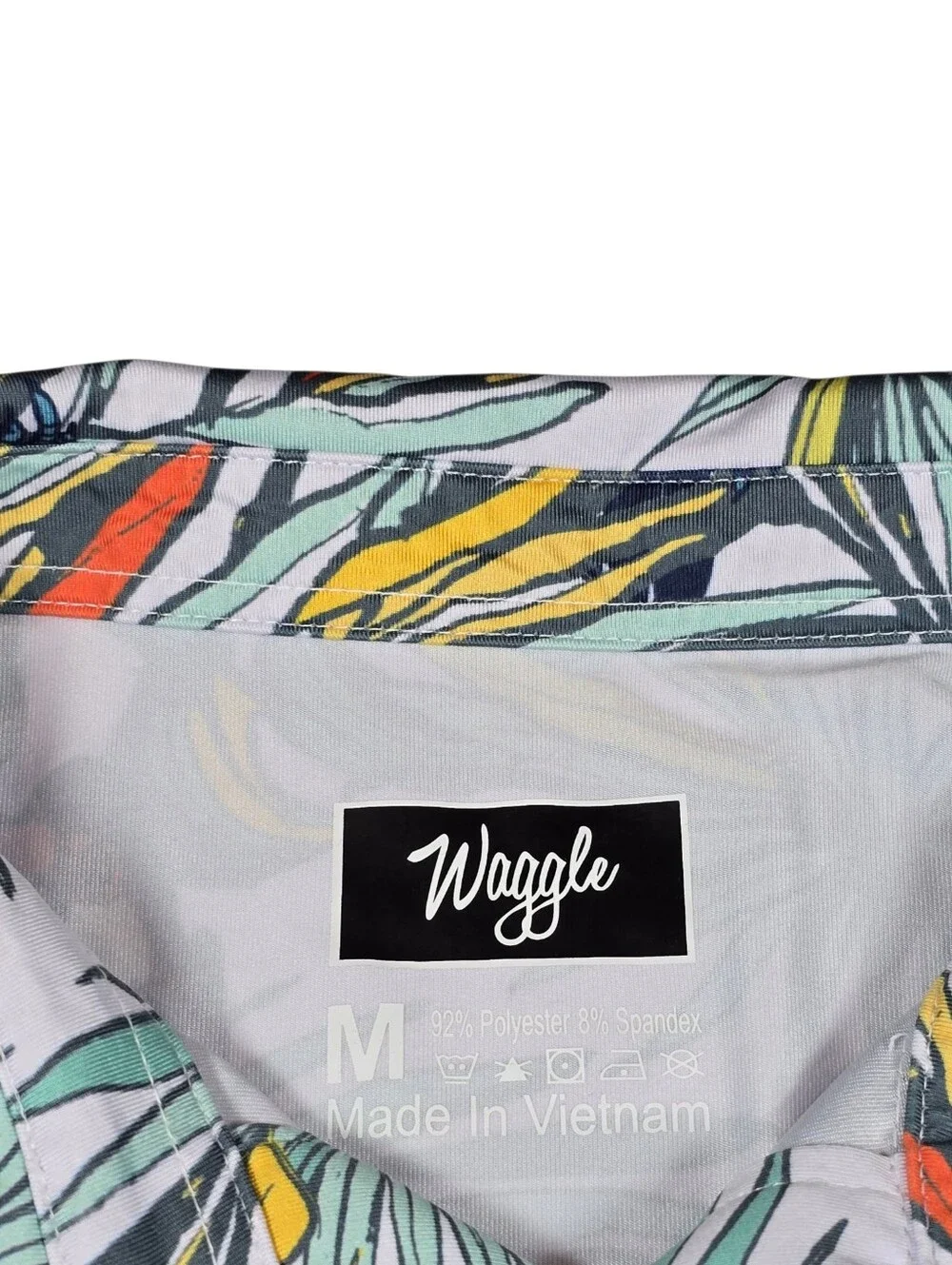 Waggle Men's Toucan Tropical Floral AOP Performance Golf Polo Shirt, Size Medium - Picture 2 of 9
